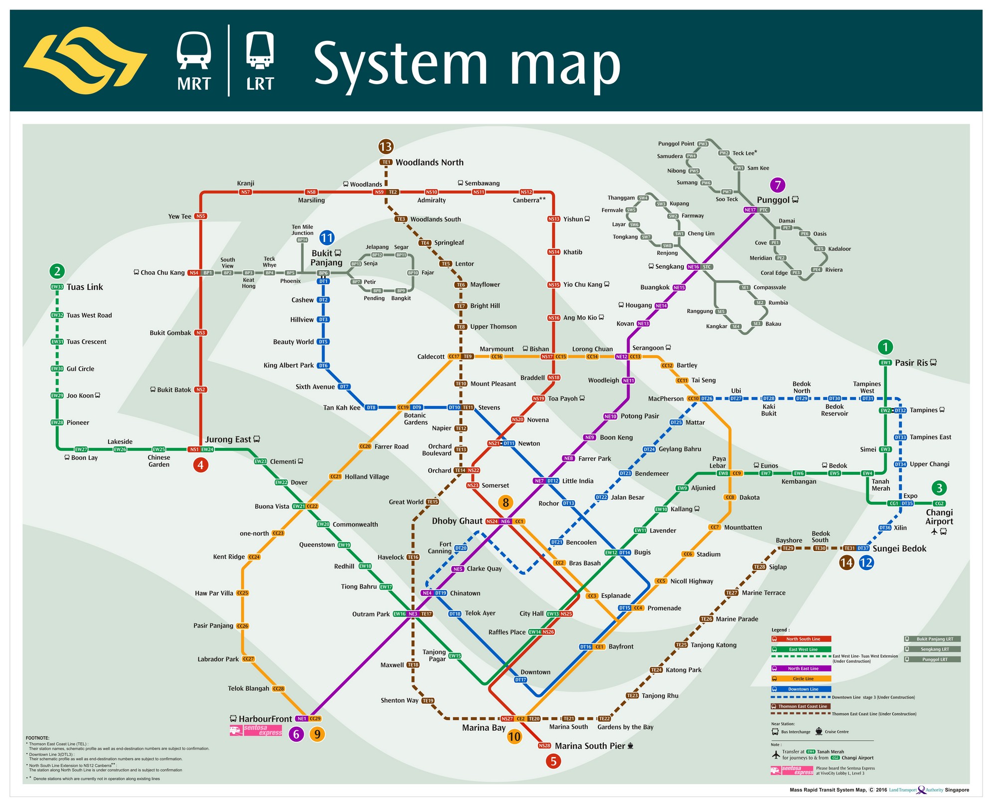 карта метро сингапура
